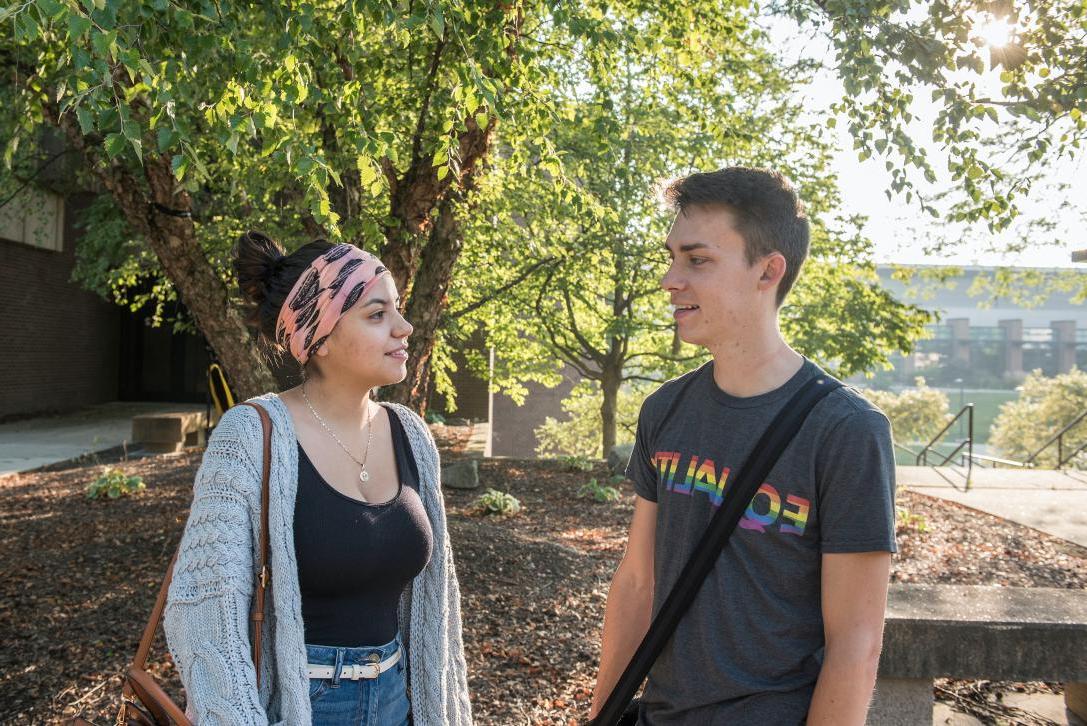 Student wearing an equality T-shirt.